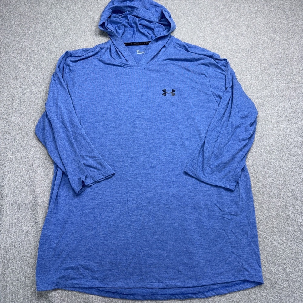 Under Armour Mens XL Blue Hoodie Lightweight Athletic Pullover Gym